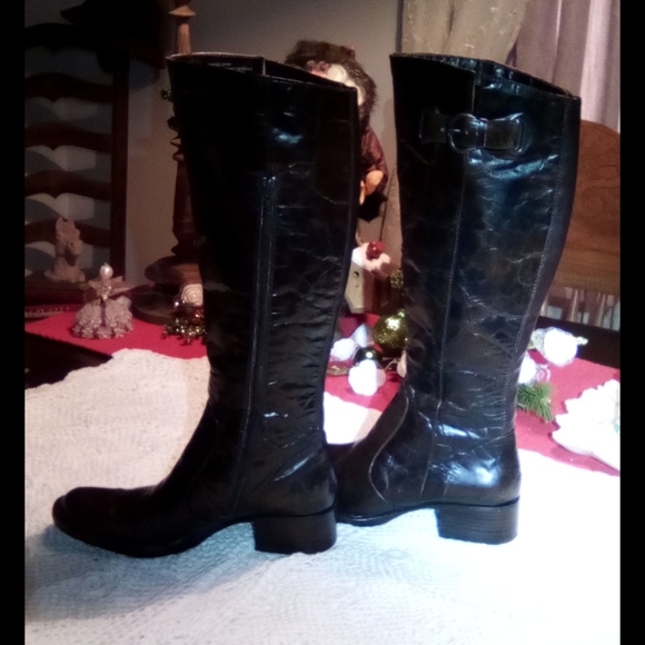 Crown by Born Brown Crinkle Leather Boots NWOT Size 5 - Picture 4 of 12